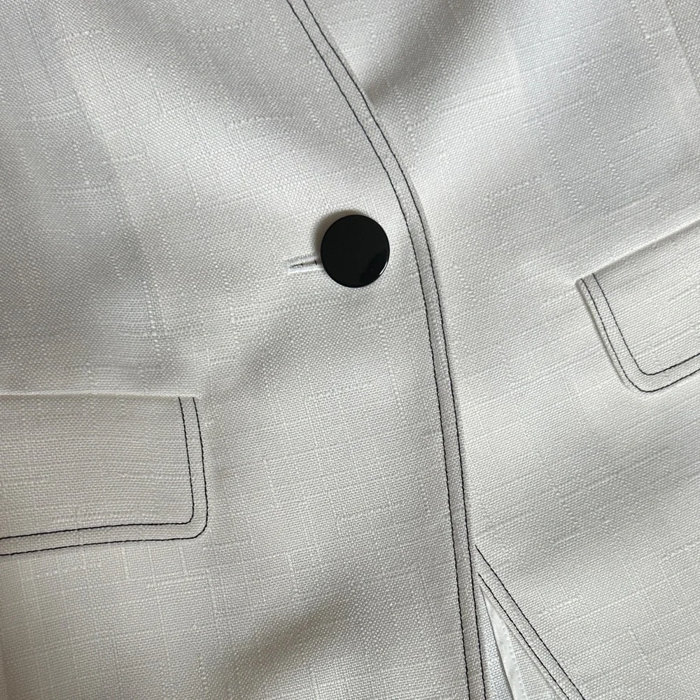 Dior White Short Sleeve Blazer with Shoulder Pads